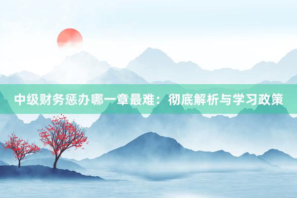 中级财务惩办哪一章最难：彻底解析与学习政策