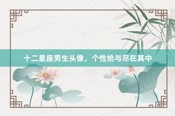 十二星座男生头像，个性给与尽在其中