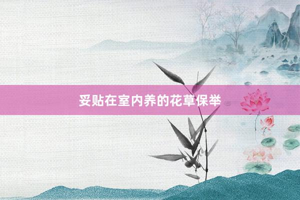 妥贴在室内养的花草保举